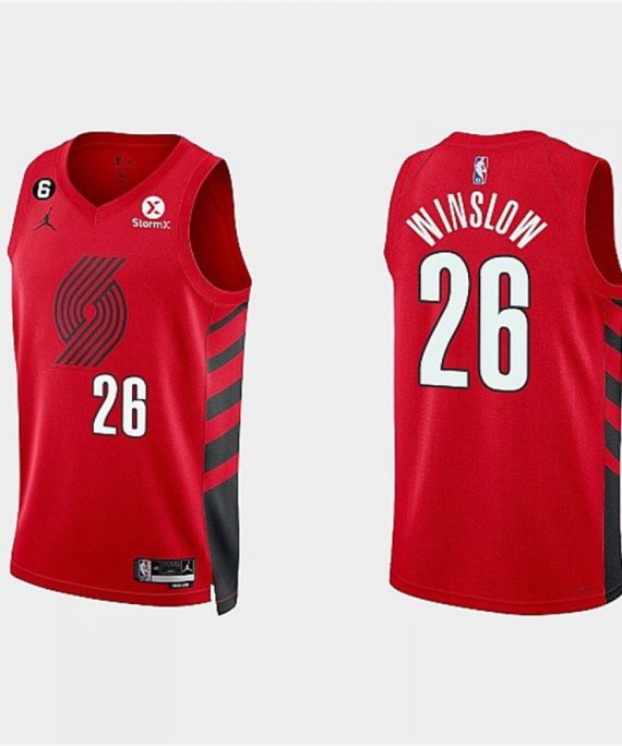 Camiseta Justise Winslow #26 Portland Trail Blazers 2023 Rojo Statement Edition