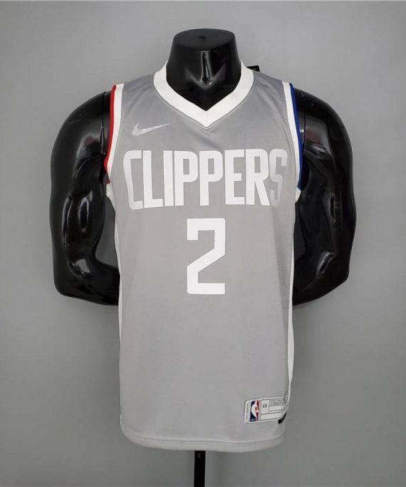 Camiseta Kawhi Leonard #2 Los Angeles Clippers Earned Edition Gris