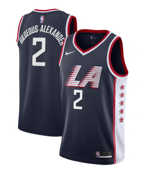 Camiseta Shai Gilgeous-Alexander #2 Los Angeles Clippers 18/19 Azul Marino City Edition