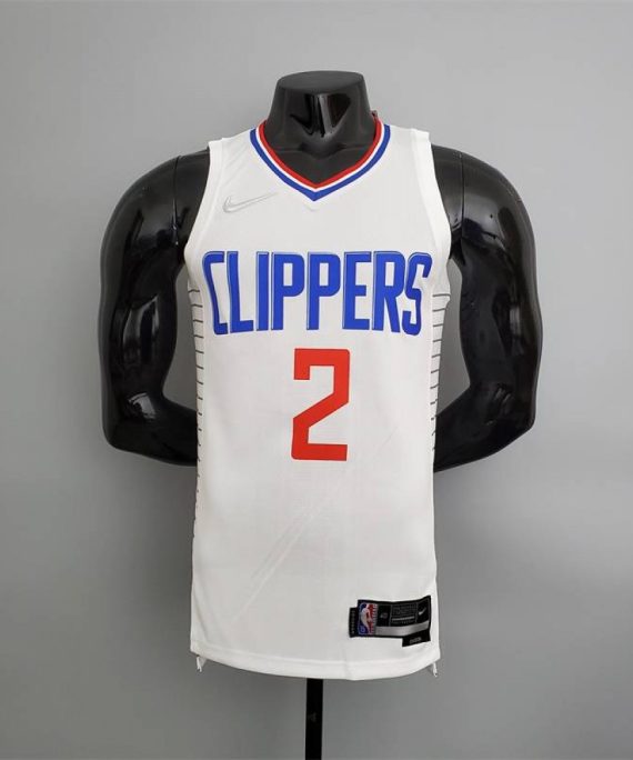 Camiseta Kawhi Leonard #2 Los Angeles Clippers Edición 75 Aniversario Blanco