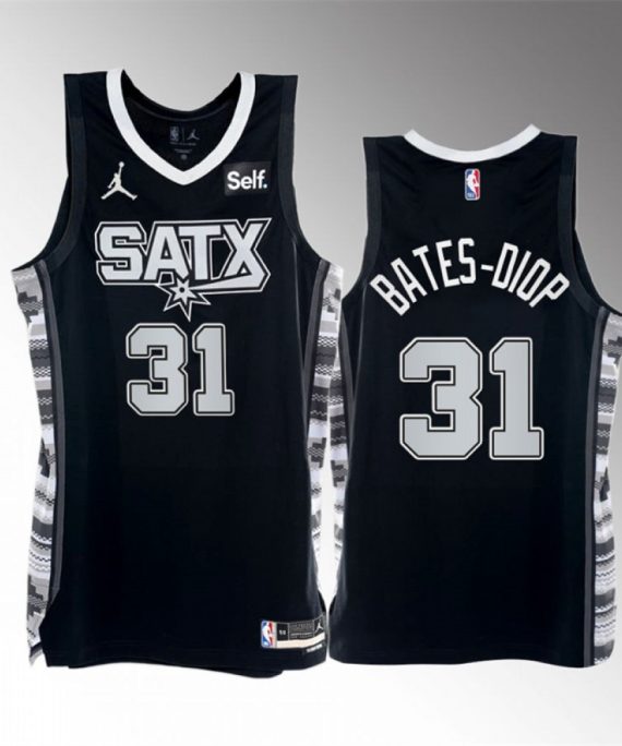 Camiseta Keita Bates-Diop #31 San Antonio Spurs 2023 Negro Statement Edition