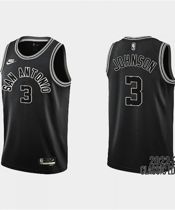 Camiseta Keldon Johnson #3 San Antonio Spurs 2023 Negro Classic Edition