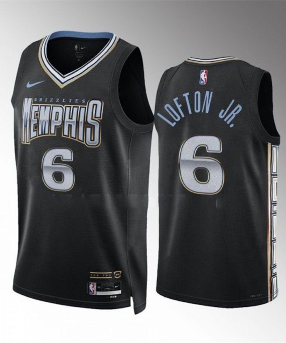 Camiseta Kenneth Lofton Jr. #6 Memphis Grizzlies 2023 Negro City Edition