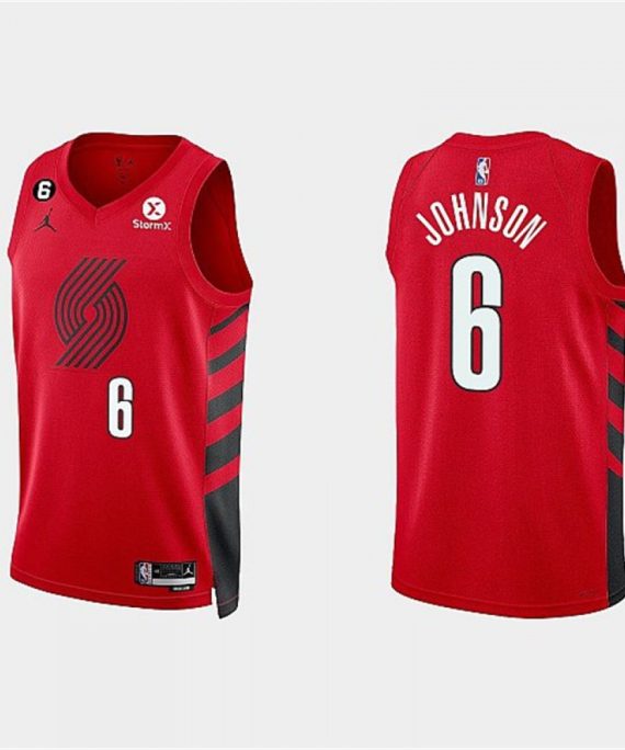 Camiseta Keon Johnson #6 Portland Trail Blazers 2023 Rojo Statement Edition