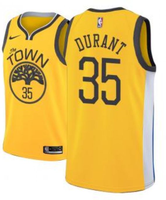 Camiseta Kevin Durant #35 Golden State Warriors 18/19 Amarillo Earned Edition
