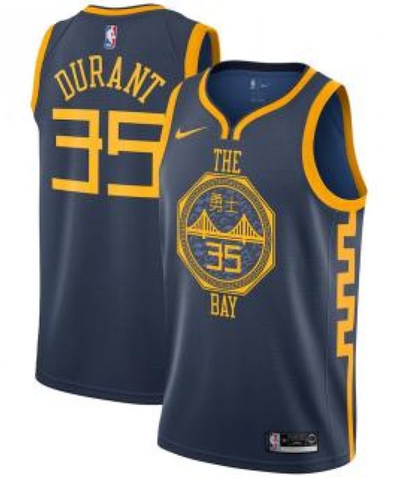 Camiseta Kevin Durant #35 Golden State Warriors 18/19 Azul Oscuro City Edition