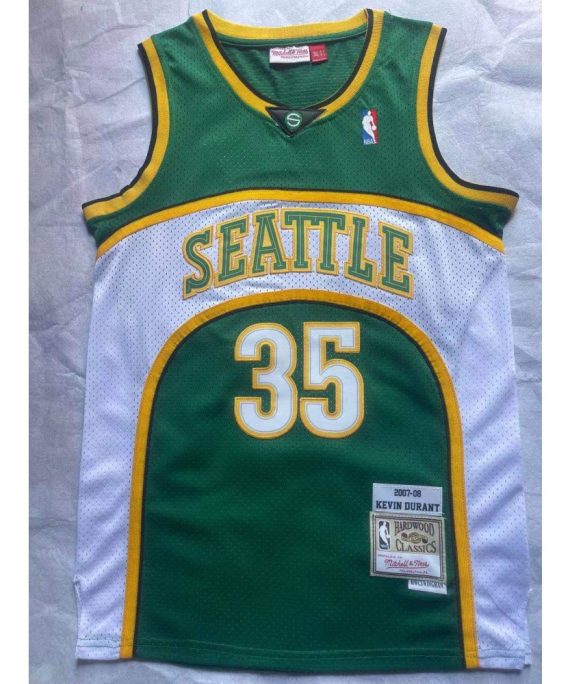 Camiseta Kevin Durant #35 Oklahoma City Thunder Verde Retro