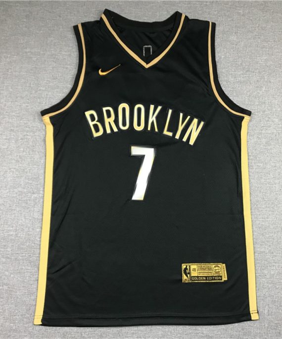 Camiseta Kevin Durant #7 Brooklyn Nets 2021 Oro Negro