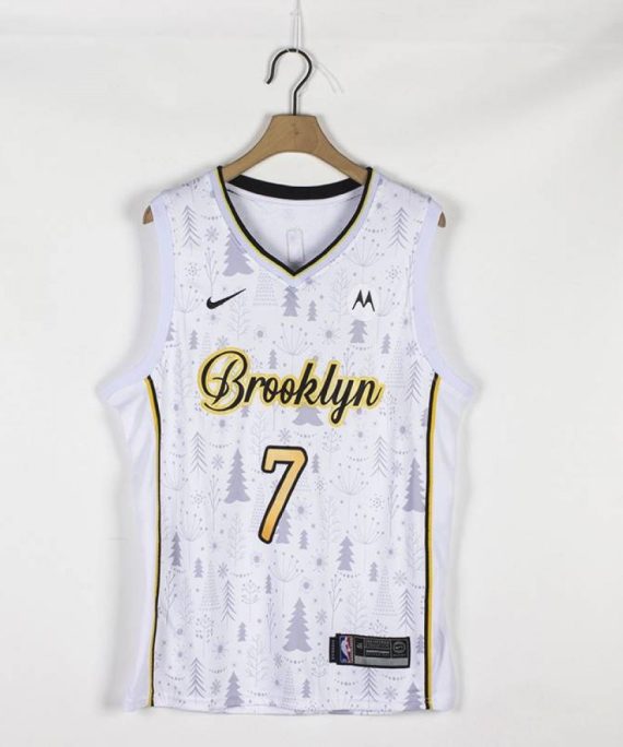 Camiseta Kevin Durant #7 Brooklyn Nets Edición de Navidad Blanco