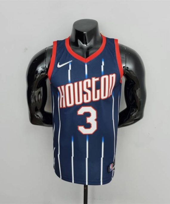 Camiseta Kevin Porter Jr. #3 Houston Rockets 2022 City Edition Azul Oscuro