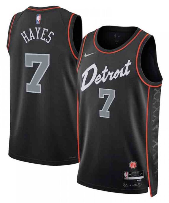 Camiseta Killian Hayes #7 Detroit Pistons 2023 City Edition Negro