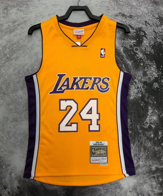 Camiseta Kobe Bryant #24 Los Angeles Lakers 2009 Amarillo V-Neck