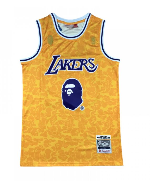 Camiseta Kobe Bryant #24 Los Angeles Lakers Amarillo BAPE Edition