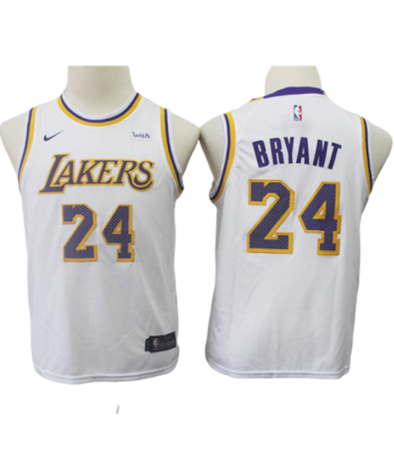 Camiseta Kobe Bryant #24 Los Angeles Lakers Blanco Niño