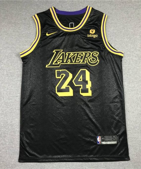 Camiseta Kobe Bryant #24 Los Angeles Lakers City Edition Icon Nuevo Anuncio Negro