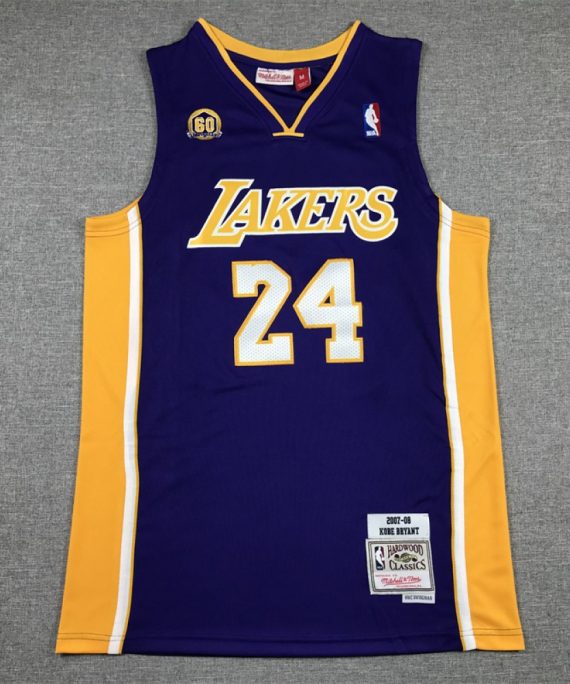 Camiseta Kobe Bryant #24 Los Angeles Lakers Edicion 60 Aniversario Púrpura