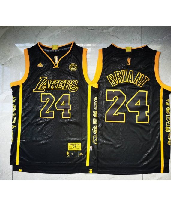 Camiseta Kobe Bryant #24 Los Angeles Lakers Negro Retirada Edition