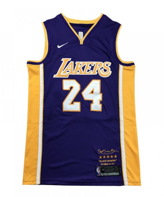 Camiseta Kobe Bryant #24 Los Angeles Lakers Púrpura Retirada Edition