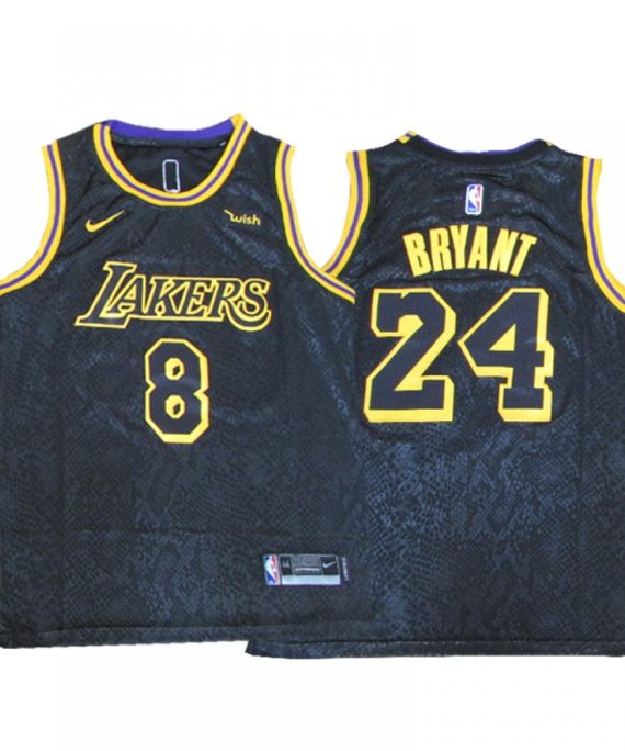 Camiseta Kobe Bryant #8/#24 Los Angeles Lakers Negro City Edition