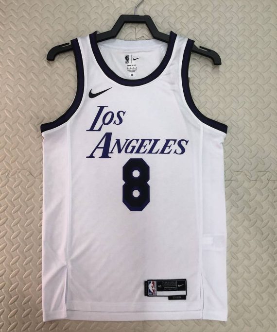 Camiseta Kobe Bryant #8 Los Angeles Lakers 2023 Blanco City Edition