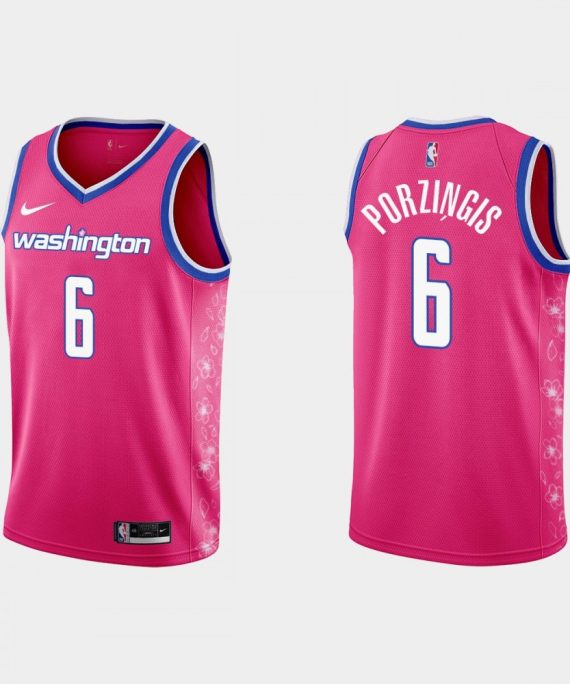 Camiseta Kristaps Porziņģis #6 Washington Wizards 22/23 Rosa City Edition