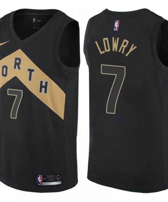 Camiseta Kyle Lowry #7 Toronto Raptors 17/18 Negro City Edition