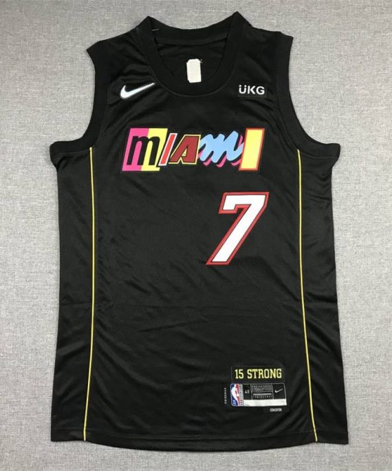 Camiseta Kyle Lowry #7 Miami Heat 2022 City Edition Negro