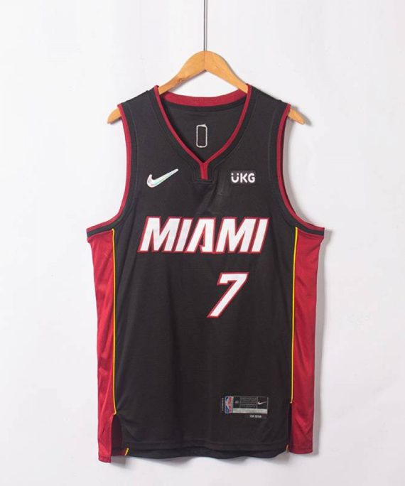 Camiseta Kyle Lowry #7 Miami Heat Edicion 75 Aniversario Negro/Rojo