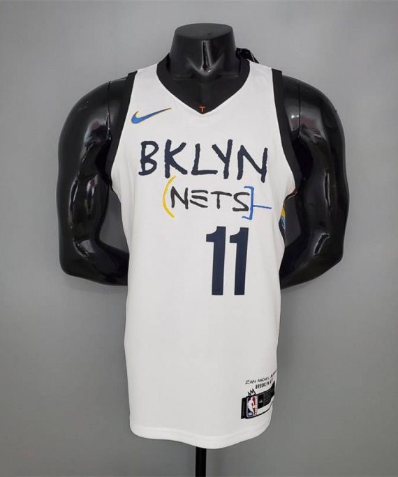 Camiseta Kyrie Irving #11 Brooklyn Nets Grafiti Blanco