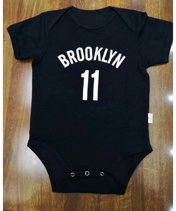 Camiseta Kyrie Irving #11 Brooklyn Nets Negro Bebe