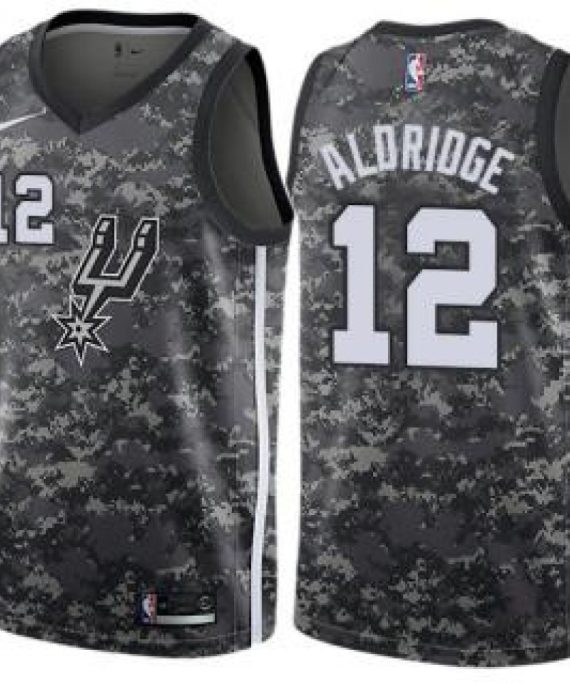 Camiseta LaMarcus Aldridge #12 San Antonio Spurs 17/18 Negro City Edition