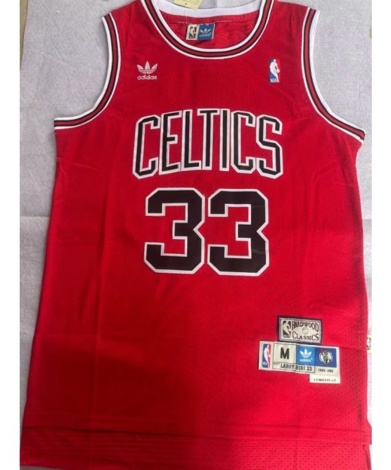 Camiseta Larry Bird #33 Chicago Bulls Rojo