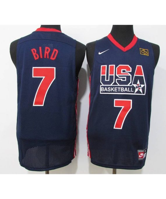 Camiseta Larry Bird #7 EE.UU. Azul Oscuro