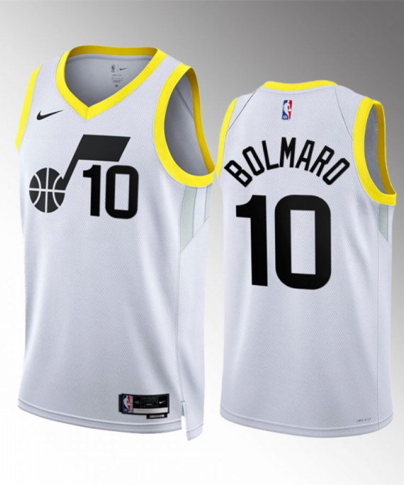 Camiseta Leandro Bolmaro #10 Utah Jazz 2023 Blanco