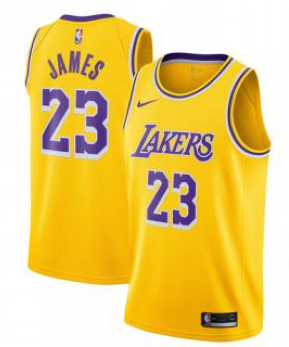 Camiseta LeBron James #23 Los Angeles Lakers 18/19 Amarillo Icon Edition