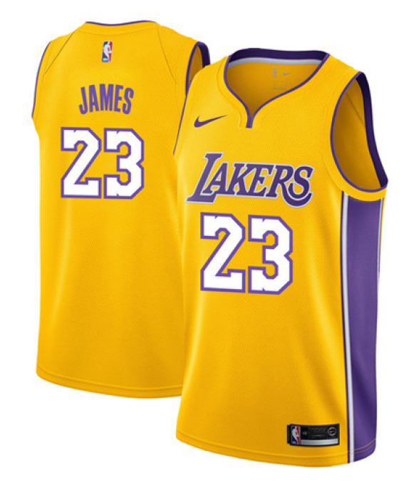 Camiseta LeBron James #23 Los Angeles Lakers Amarillo Icon Edition