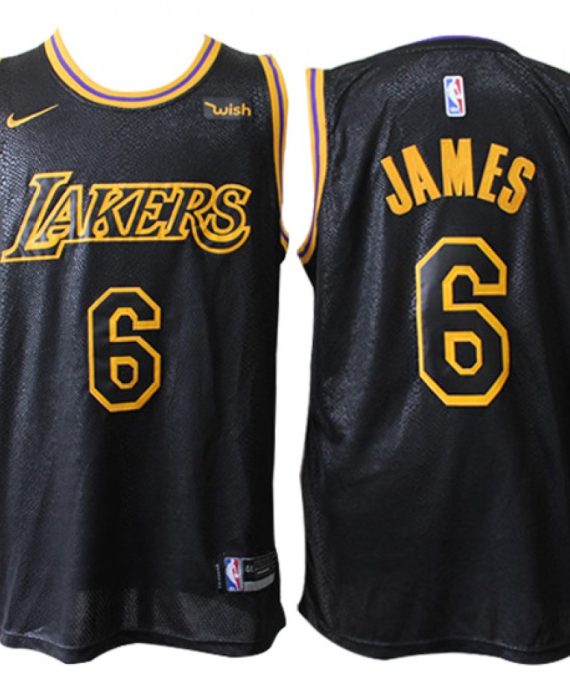 Camiseta LeBron James #6 Los Angeles Lakers 19/20 Negro City Edition