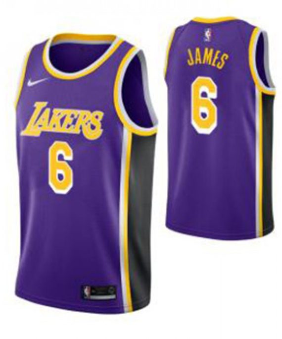 Camiseta LeBron James #6 Los Angeles Lakers 19/20 Púrpura Statement Edition