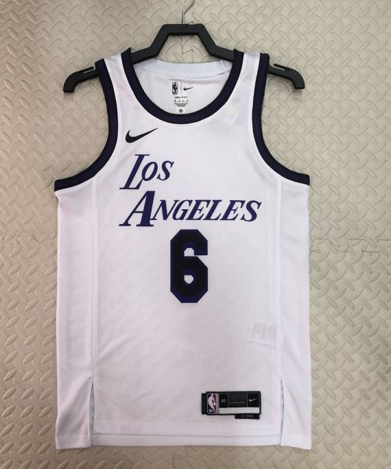 Camiseta Lebron James #6 Los Angeles Lakers 2023 Blanco City Edition