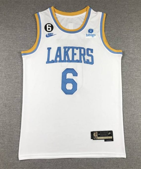 Camiseta Lebron James #6 Los Angeles Lakers 2023 Blanco Icon Edition
