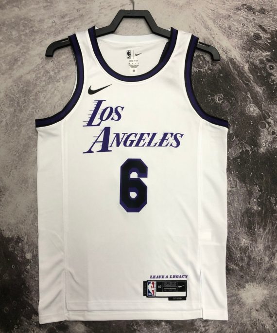 Camiseta Lebron James #6 Los Angeles Lakers 2023 City Edition Blanco