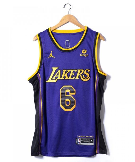 Camiseta Lebron James #6 Los Angeles Lakers 2023 Púrpura