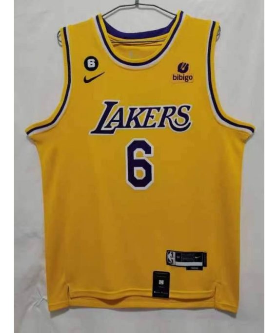 Camiseta Lebron James #6 Los Angeles Lakers 22/23 Amarillo