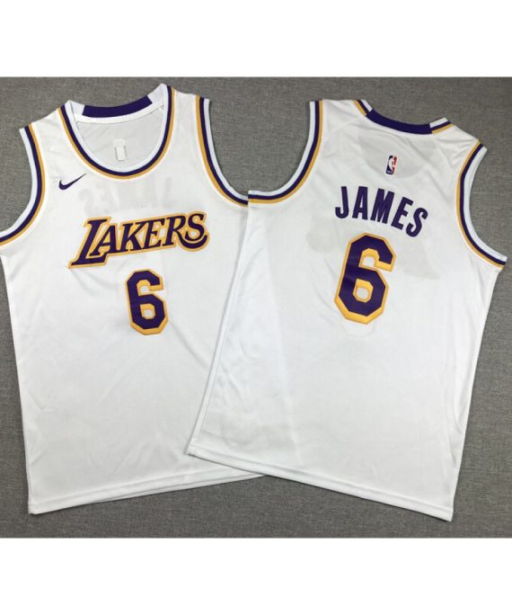 Camiseta LeBron James #6 Los Angeles Lakers Clásico Edición Blanco Niño