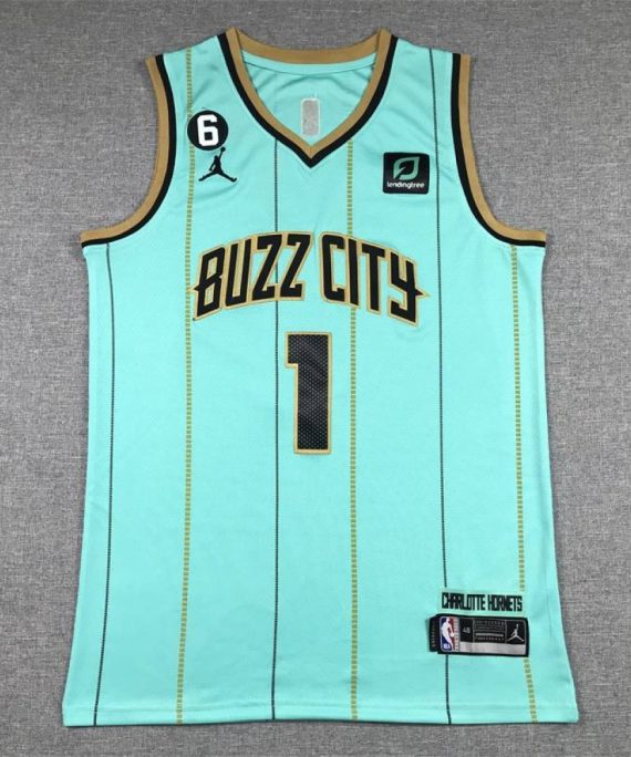 Camiseta Lonzo Ball #1 Charlotte Hornets Verde Claro