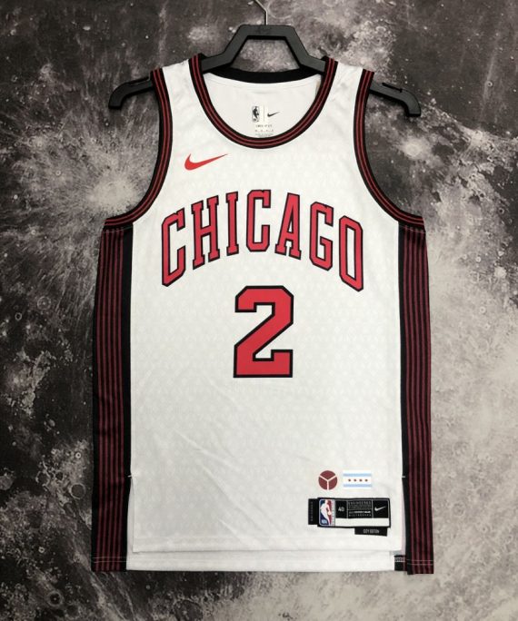 Camiseta Lonzo Ball #2 Chicago Bulls 2023 City Edition Blanco