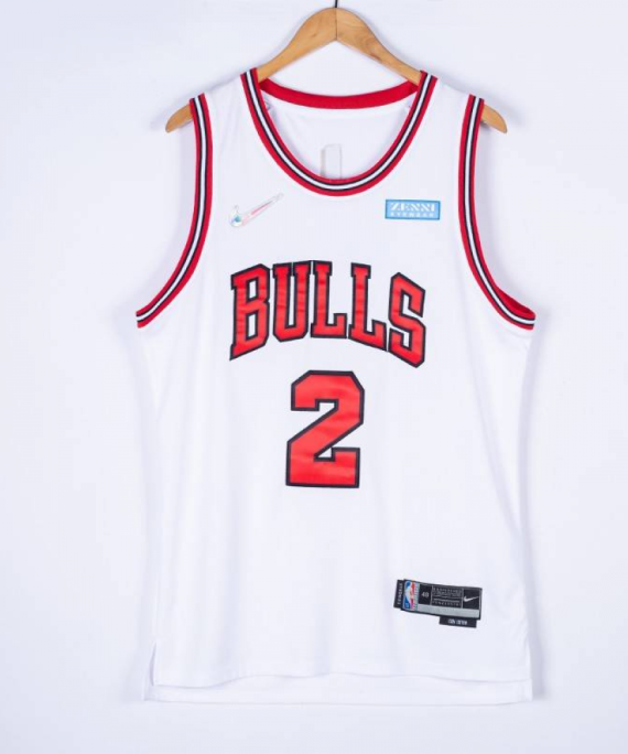 Camiseta Lonzo Ball #2 Chicago Bulls Edición 75 Aniversario Blanco
