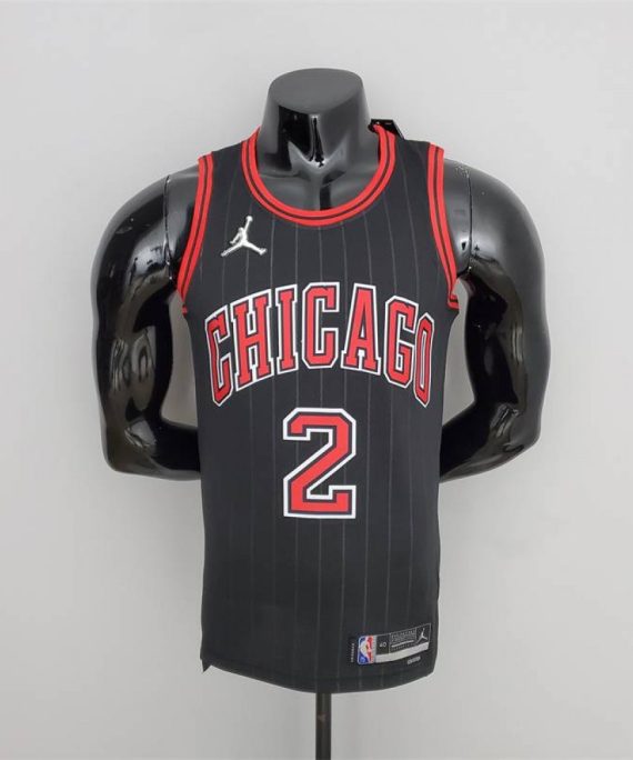 Camiseta Lonzo Ball #2 Chicago Bulls Edición 75 Aniversario Jordan Negro