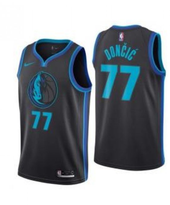 Camiseta Luka Doncic #77 Dallas Mavericks 18/19 Negro City Edition