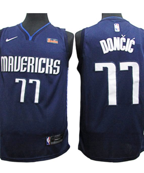 Camiseta Luka Doncic #77 Dallas Mavericks 2020 Azul Oscuro